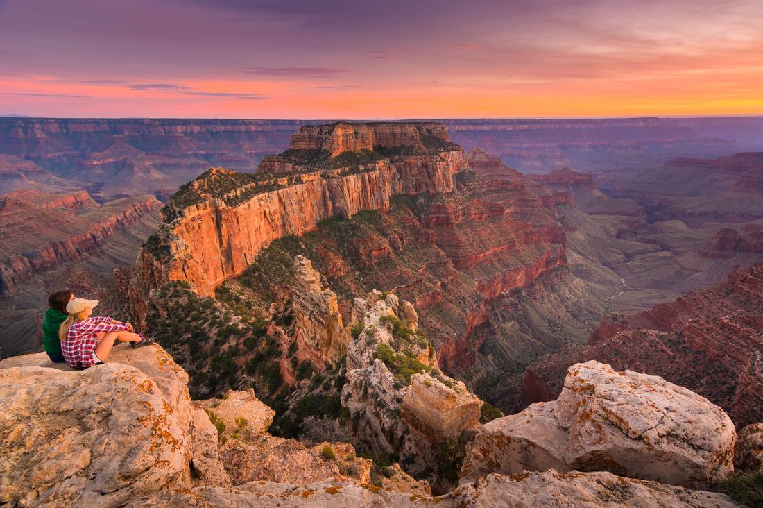 De Grand Canyon in het avondlicht, Arizona, Amerika