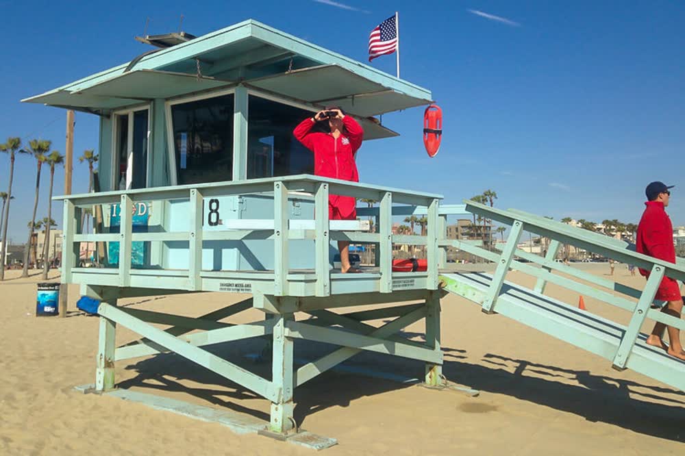 Strandwachtpost op Venice Beach in Los Angeles, Amerika