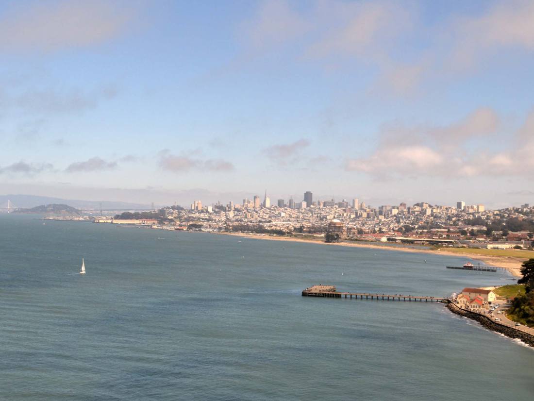Uitzicht tijdens het fietsen door San Francisco