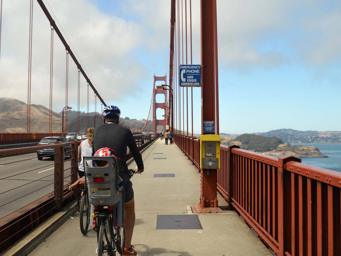 Fietsen over de Golden Gate Bridge in San Francisco