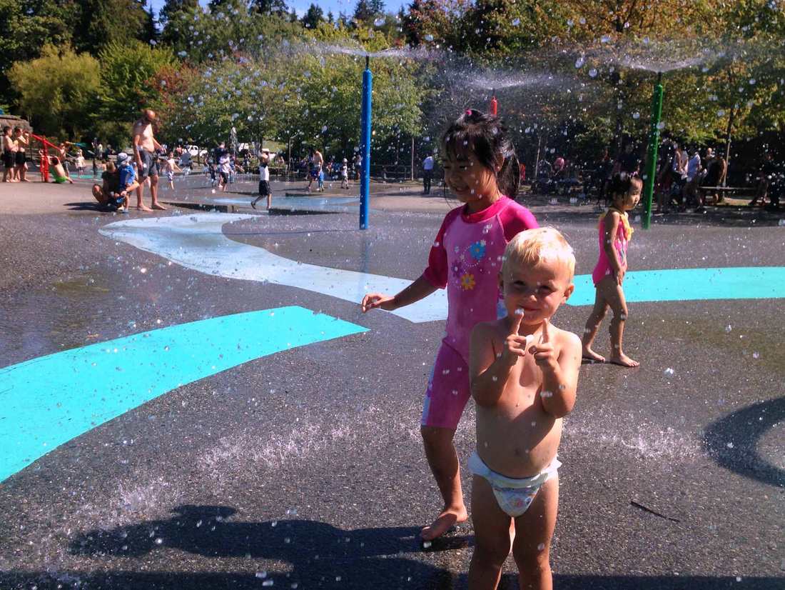 waterpret in het park