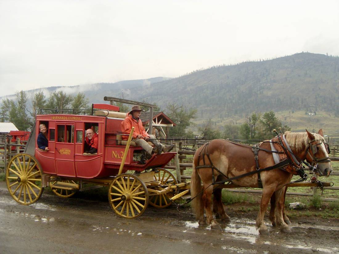 De postkoets op Hat Creek Ranch bij Cache Creek, British Columbia, West-Canada