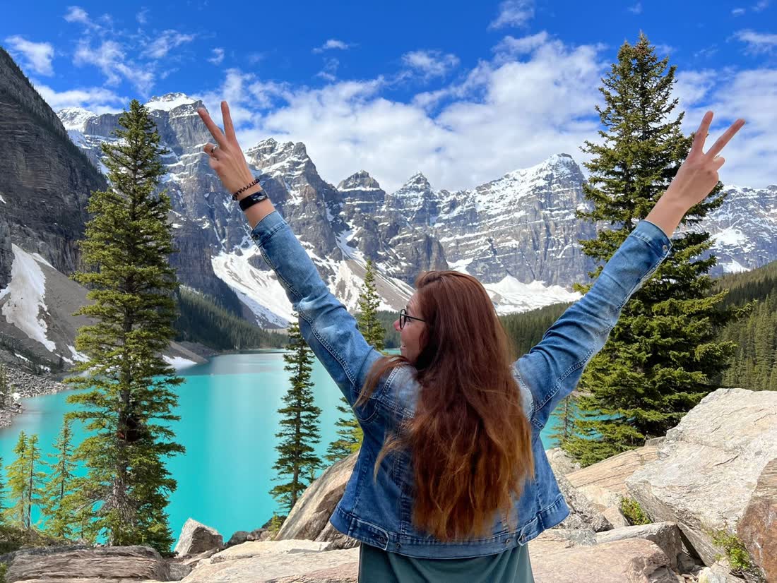 Moraine Lake in de Canadese Rockies, Alberta, West-Canada