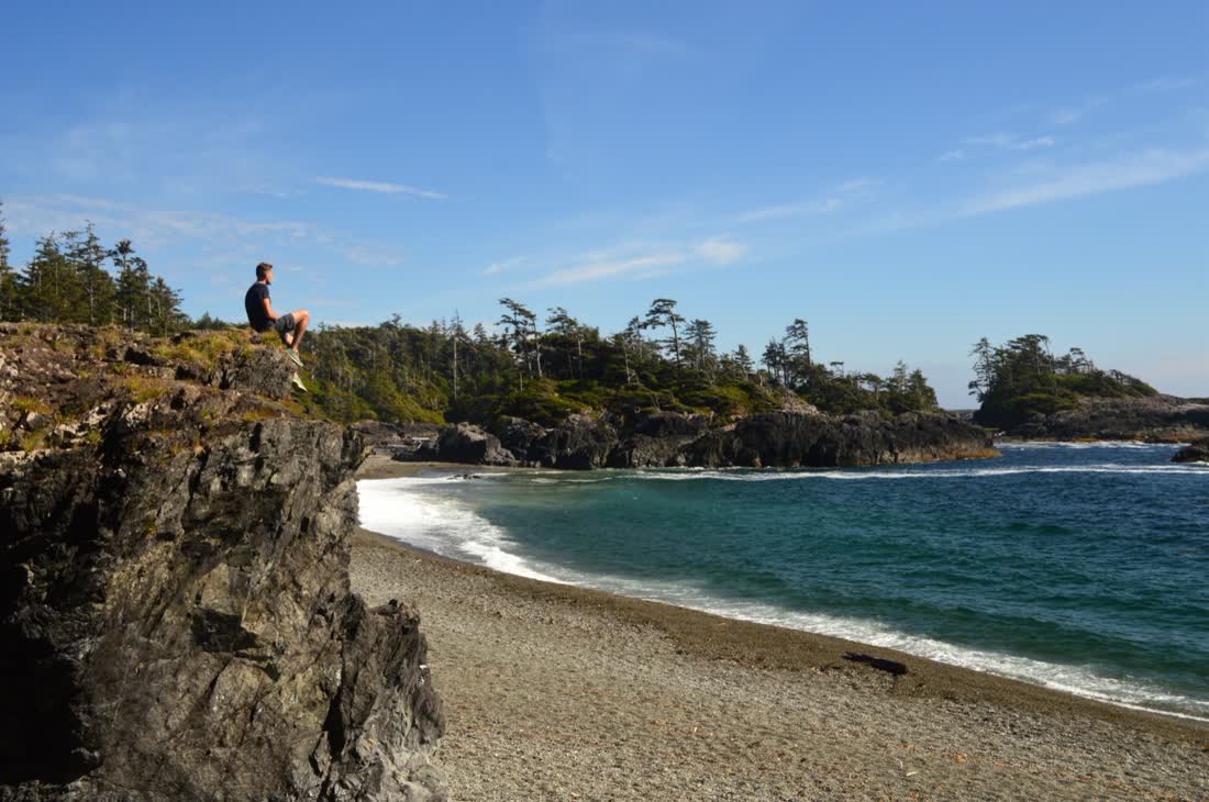 Wilde kust en surfstranden van Vancouver Island, British Columbia, West-Canada