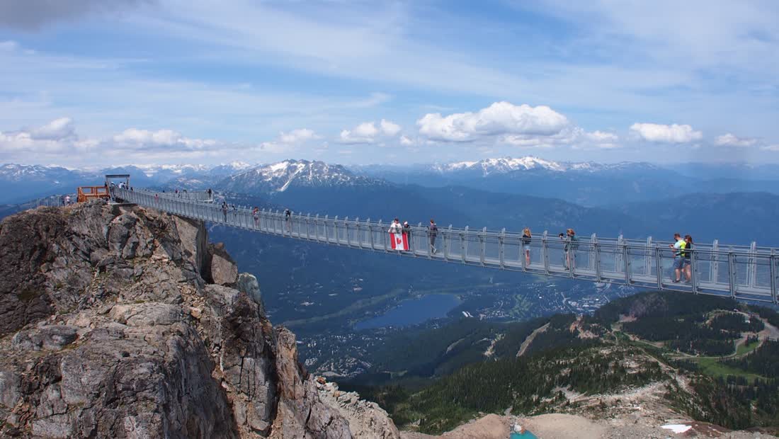 De hangbrug bij Whistler in British Columbia, West-Canada