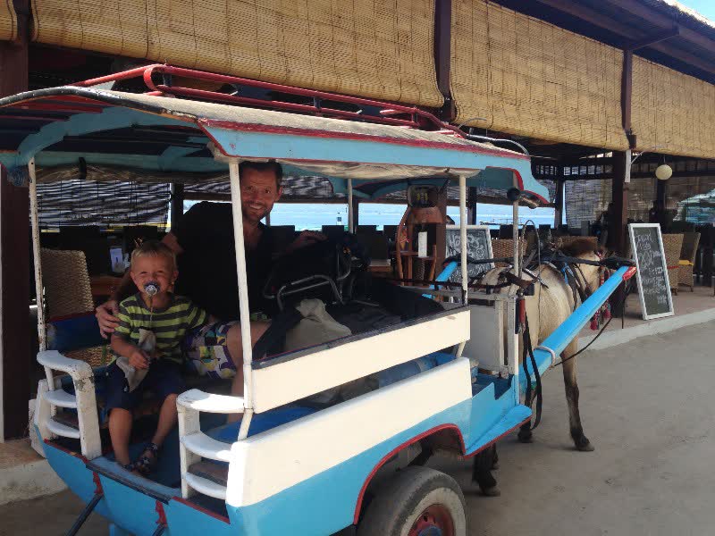 De lokale taxi op de Gili's, bij Lombok, Indonesië