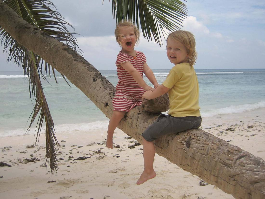 Palmbomen! Yes! Welkom op de Seychellen met kinderen