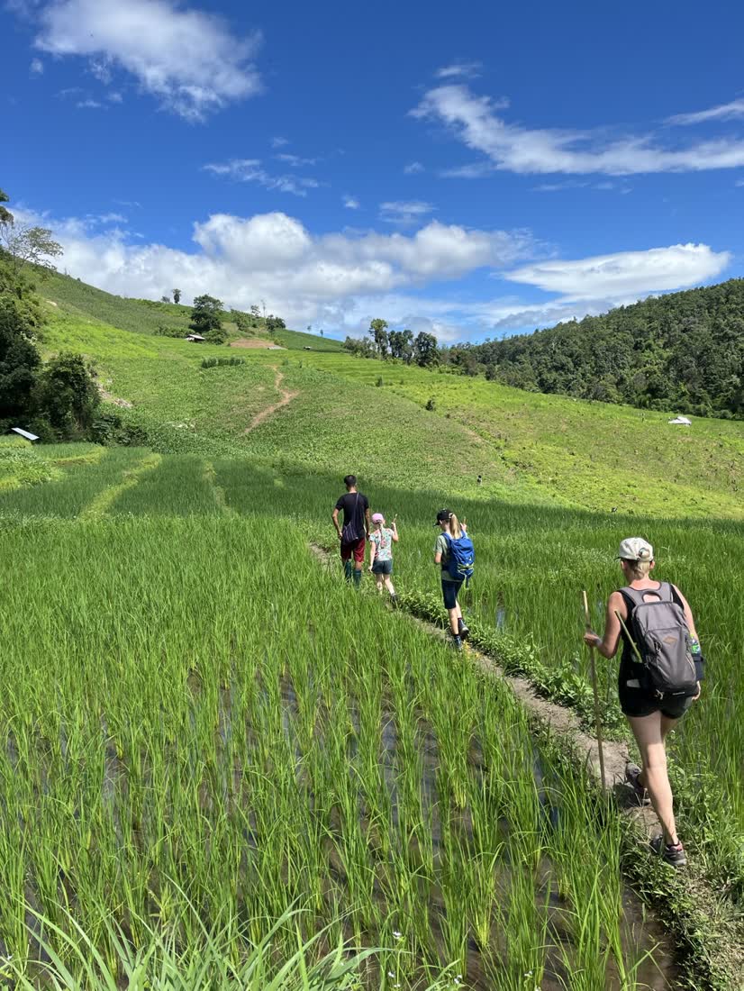 Trekking door de heuvels bij Chiang Mai in Noord-Thailand