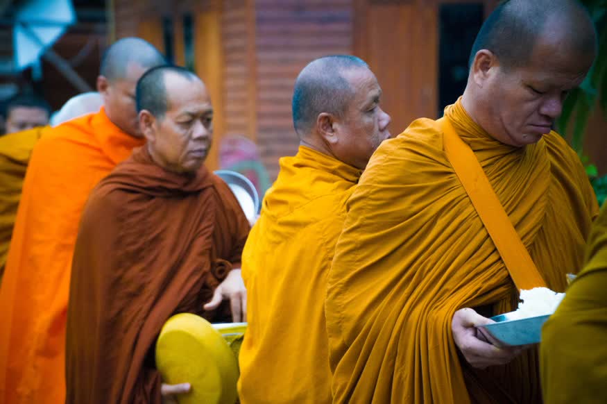 ontmoeting met de monniken, Thailand