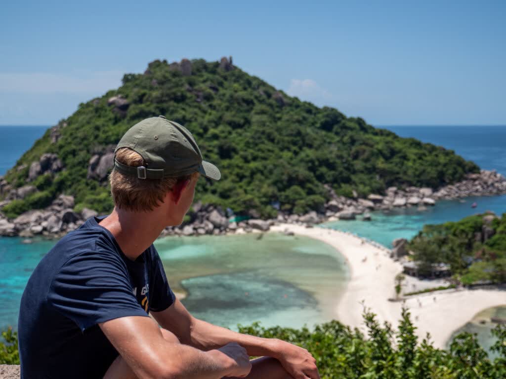 Boottocht langs Nang Yuan bij Koh Tao, de Golf van Thailand