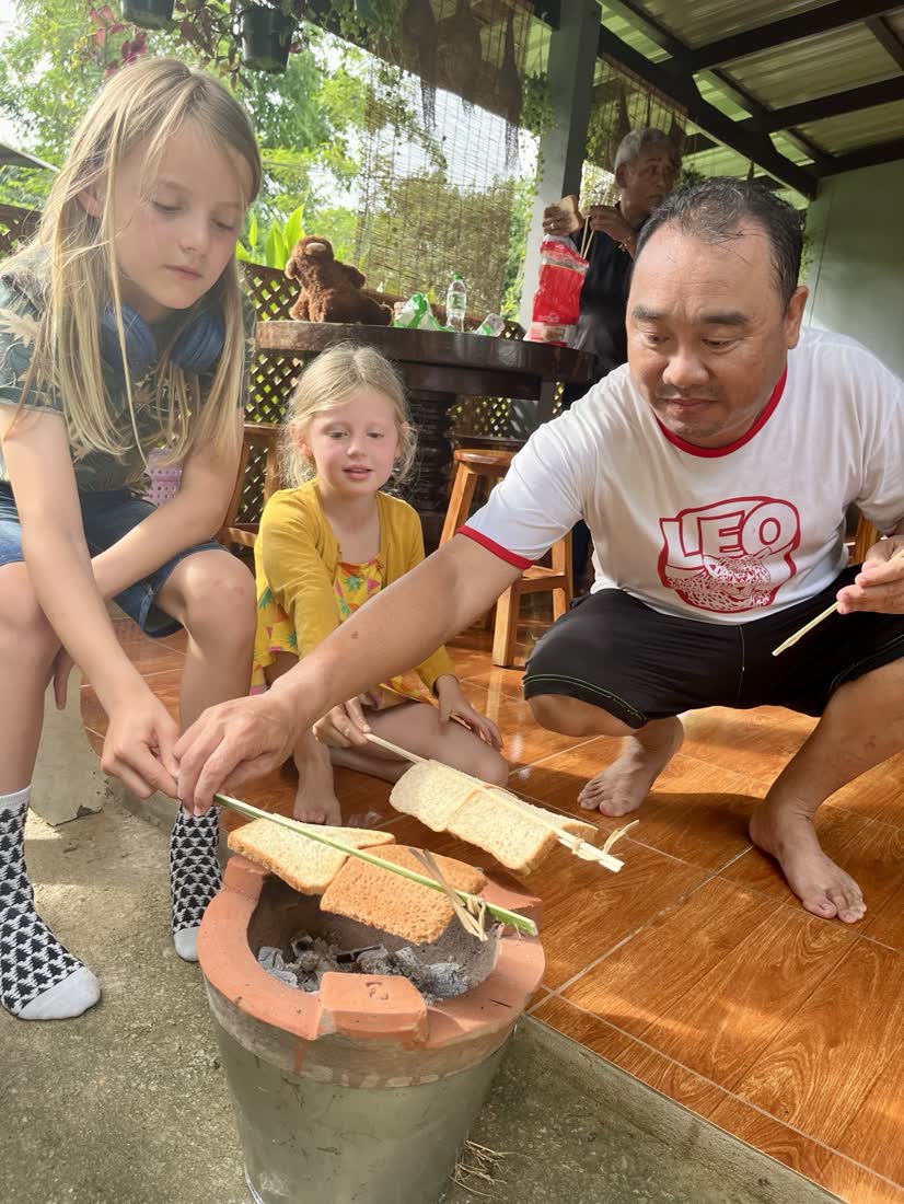 Ontbijt bij de homestay, Thailand