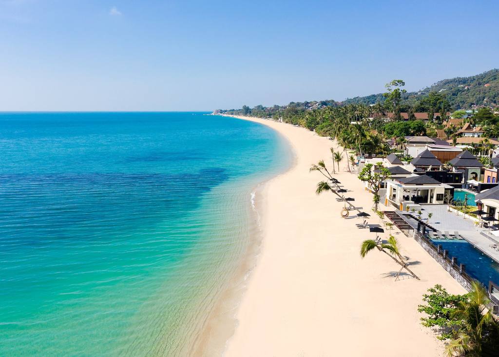 De kust van Koh Samui van bovenaf, Thailand