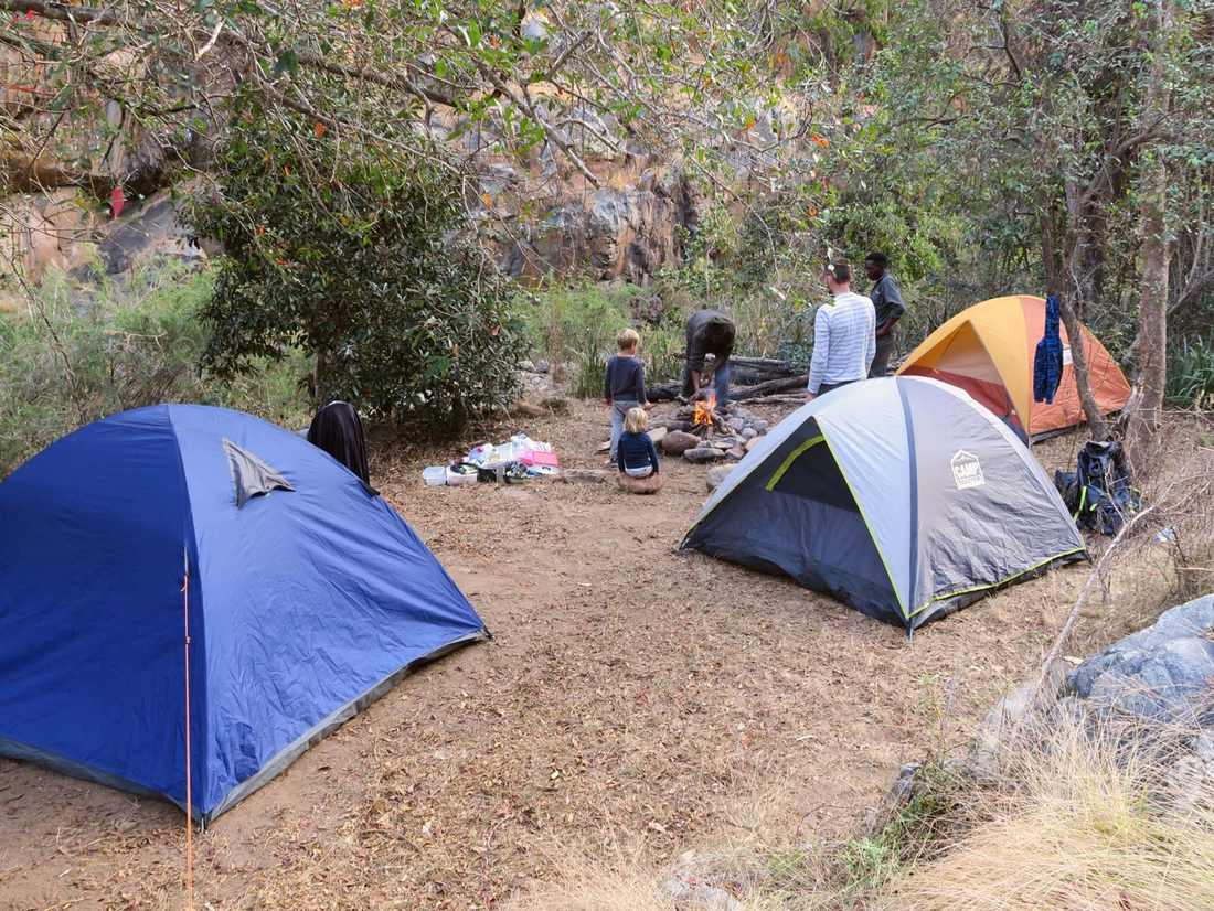 Dit is ons tentenkamp tijdens de familiereis Zuid-Afrika