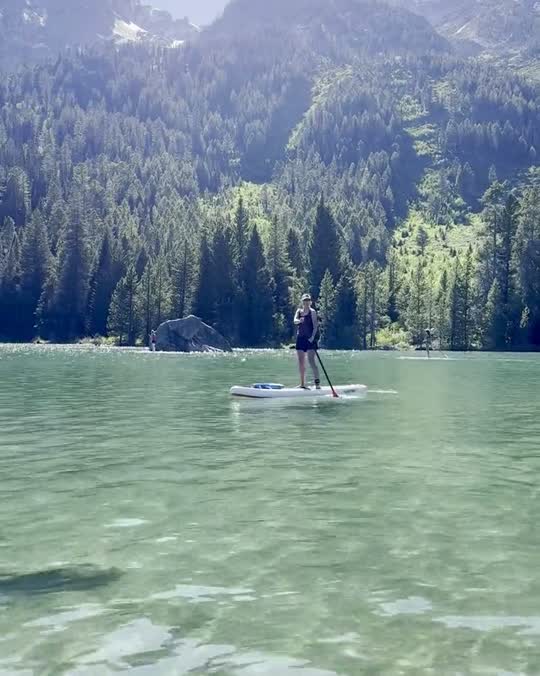 Suppen op een bergmeer bij Grand Teton